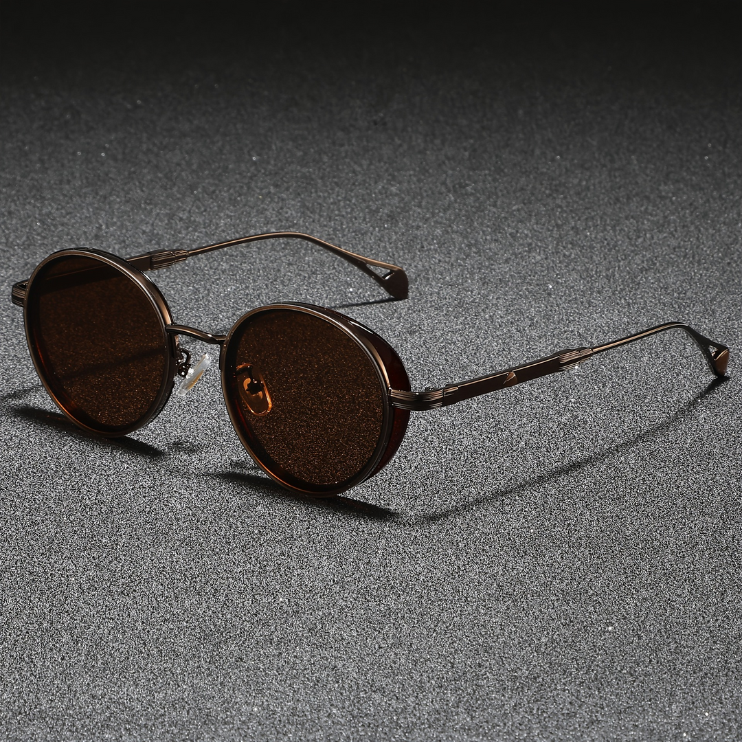 Herrensonnenbrille | Runde Form | 100% UV-Schutz | Zeitloses Design