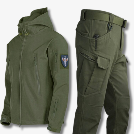 Taktische Herrenjacke und -hose im Set für ultimative Haltbarkeit und Funktionalität | Wout
