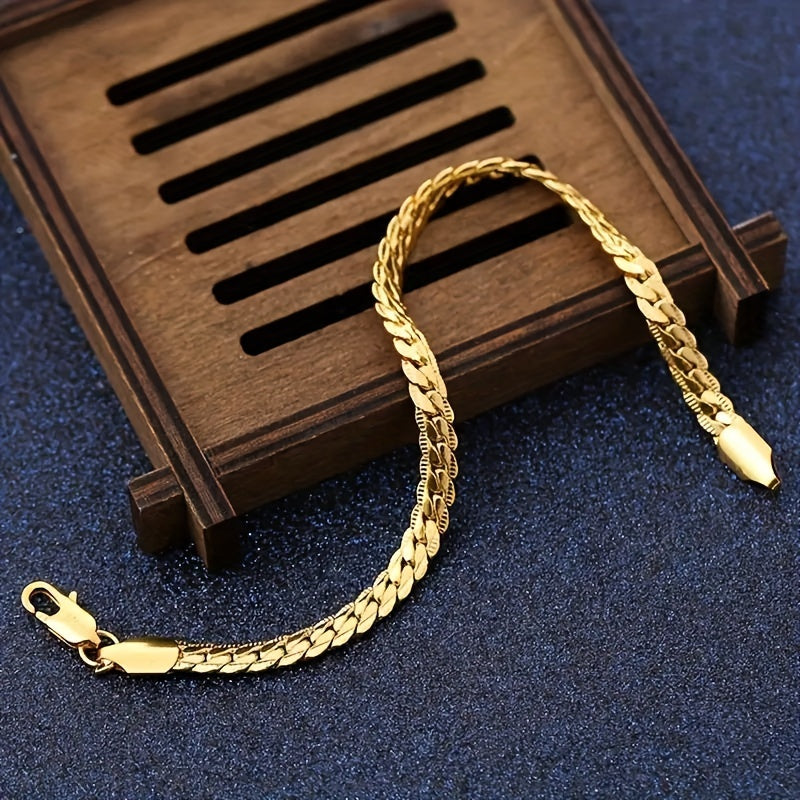 Herrenarmband | Vergoldetes Gold | Trendiges & schlichtes Design | Kupfer
