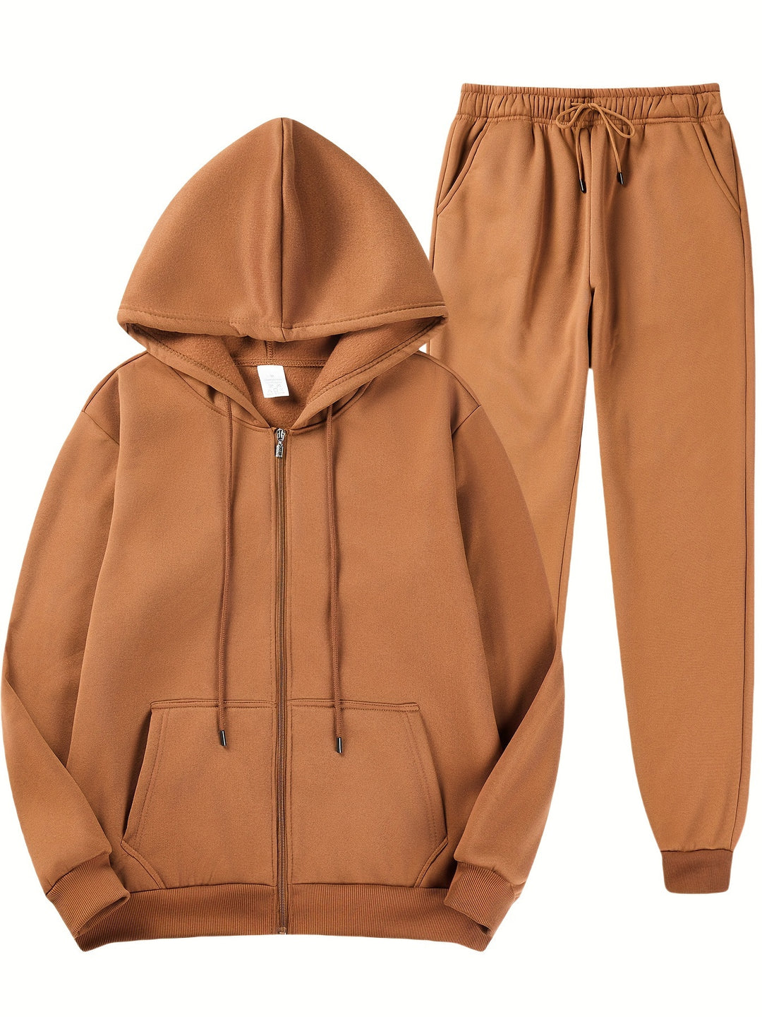 Herren-Sweatanzug | Fleece gefüttert | Kapuzenpulli & Sweatpants mit Reißverschluss | Warm & lässig