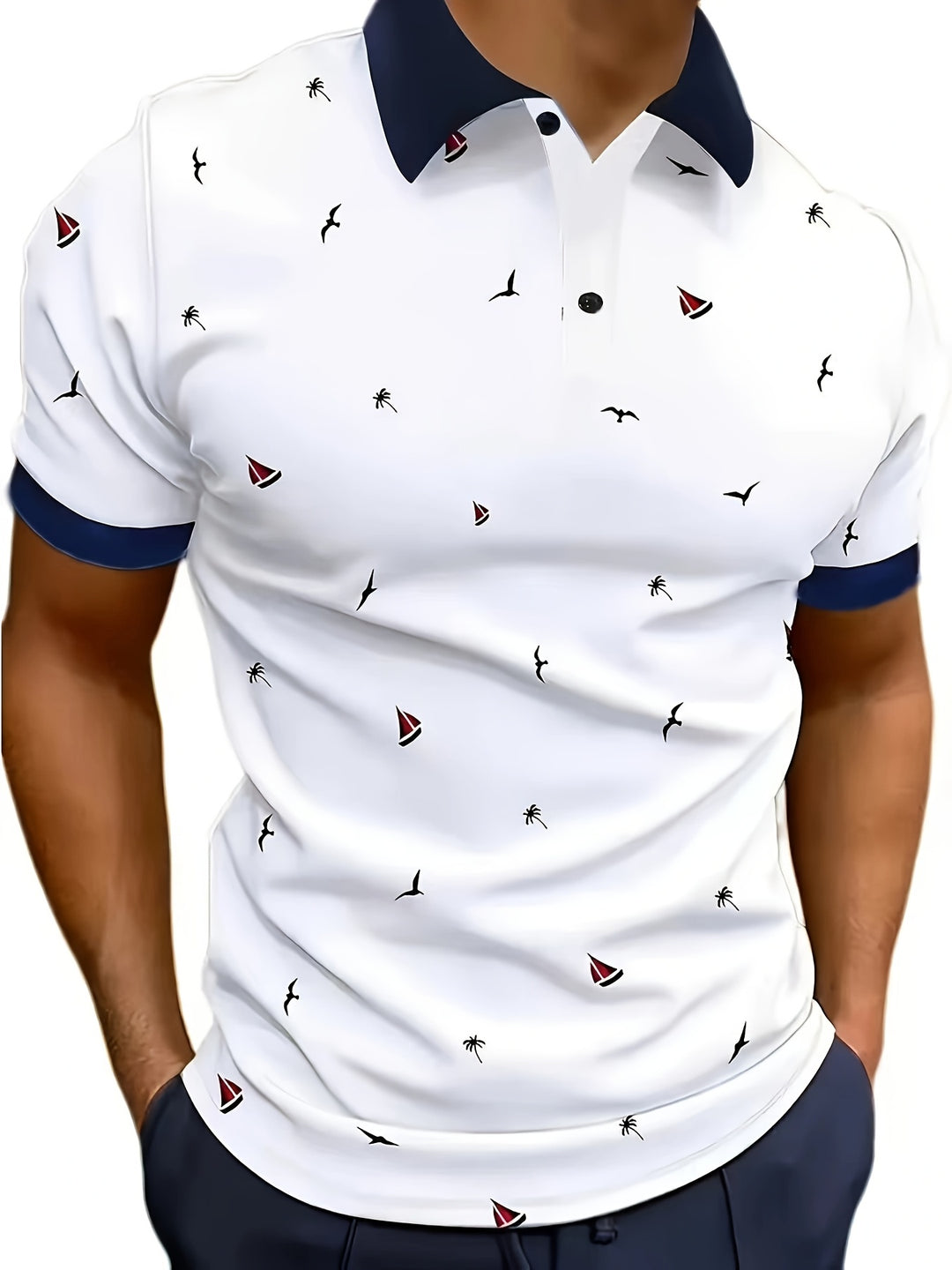 Herren Golf Polo | 3D Druck | Sportlich & Atmungsaktiv | Leichtgewichtig