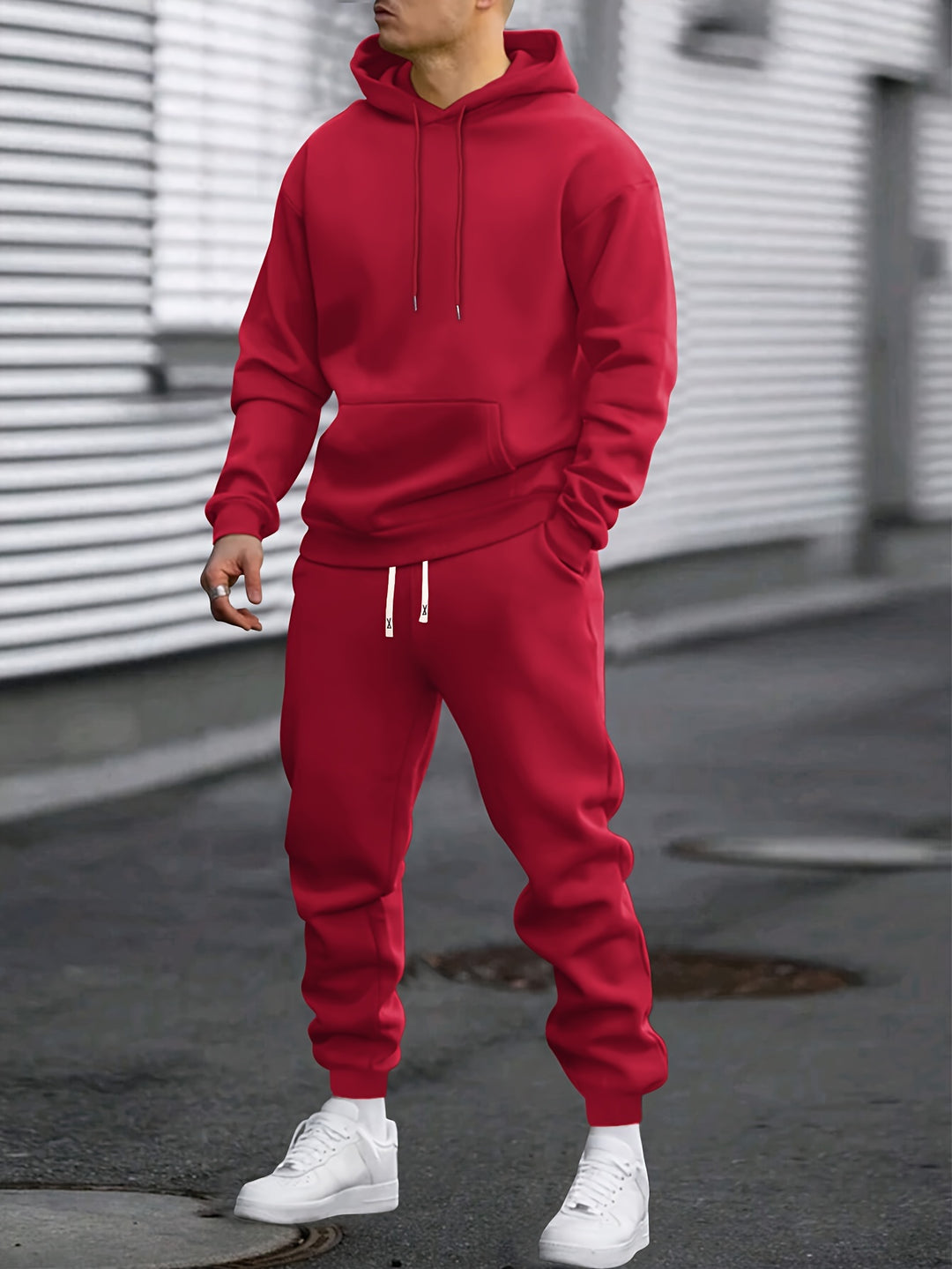 Herren-Sport-Set | Kapuzenpulli & Sweatpants | Bequem & atmungsaktiv | Frühling & Herbst
