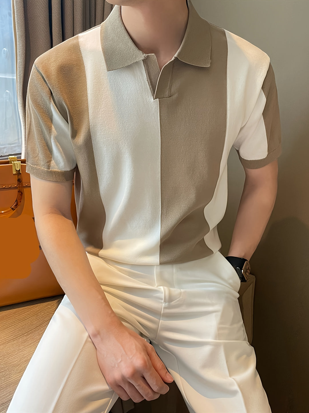 Stylisches Herren-Farbblock-Poloshirt mit atmungsaktivem Komfort und sportlicher Eleganz | Olivier