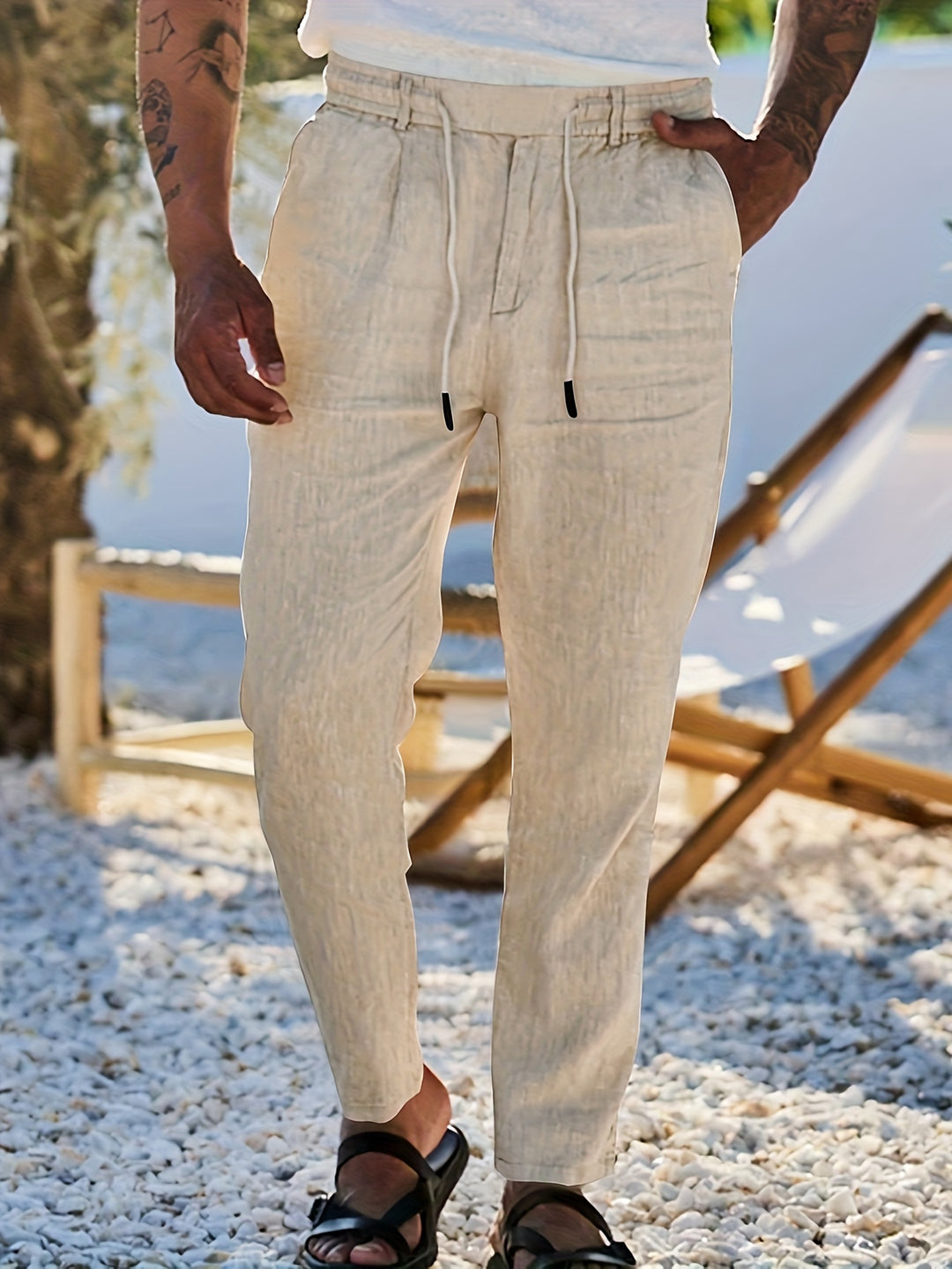 Raffinierte Slim-Fit Herrenhose mit verstellbarem Bund mit Kordelzug für ultimativen Komfort | Gijs