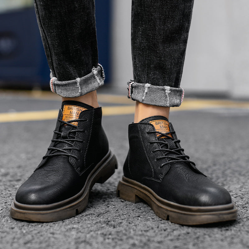 Herrenstiefel | Hochwertiges Leder | Rutschfest & Modisch | Britischer Stil