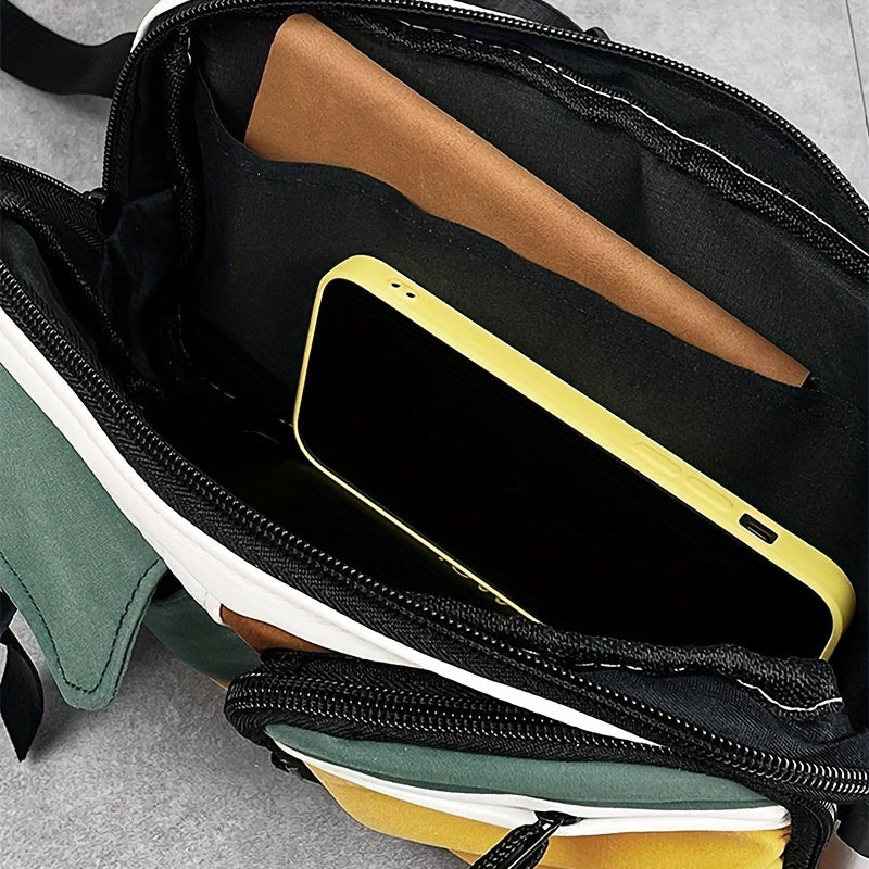 Herren-Brusttasche | Wasserdicht & große Kapazität | Für Outdoor & Reisen | Verstellbarer Riemen | Nylon