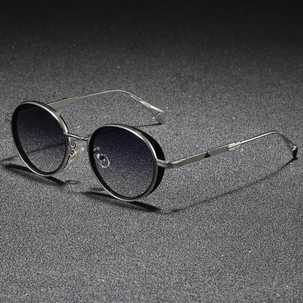 Herrensonnenbrille | Runde Form | 100% UV-Schutz | Zeitloses Design