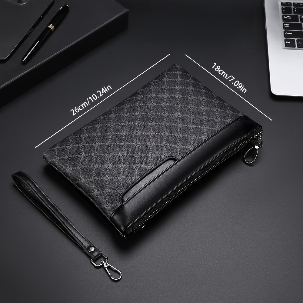Herren Clutch | PU Leder | Kompakt & Modisch | Schwarze Handtasche