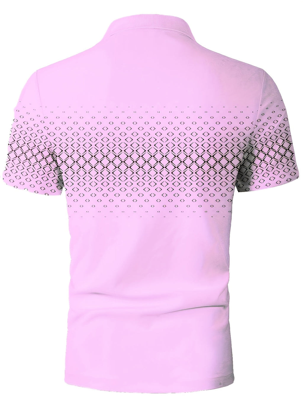 Herren-Poloshirt | Schwarzer Diamant-Print | Lässig & Bequem | Stretch-Gewebe