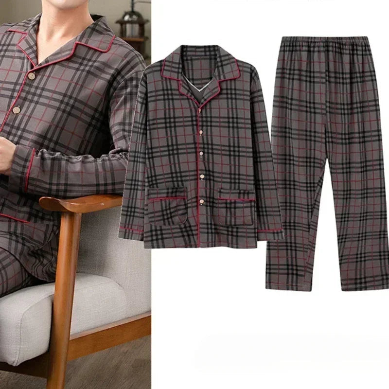 Lässiges Winter-Pyjama-Set in Übergröße mit ultimativem Komfort für Männer | Dani