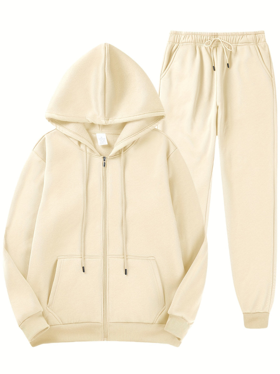 Herren-Sweatanzug | Fleece gefüttert | Kapuzenpulli & Sweatpants mit Reißverschluss | Warm & lässig