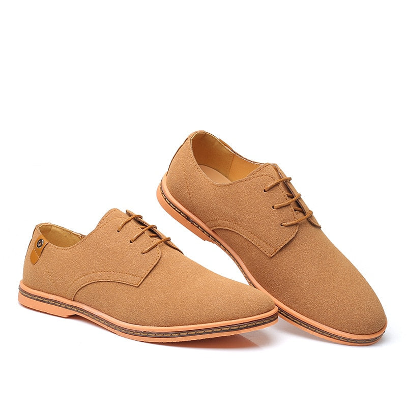 Herren-Oxford-Schuhe | Wildlederoptik | Stilvoll & bequem | Schnürung & griffige Sohle