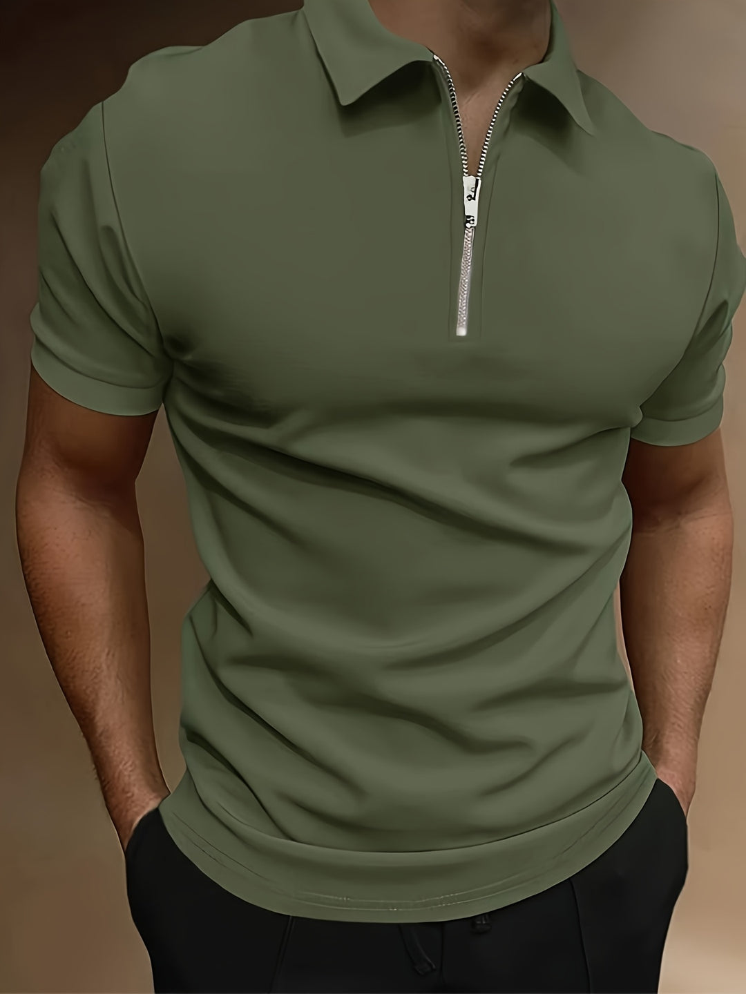 Herren-Golf-Shirt | Stretch & Reißverschluss | Lässig & Stylisch | Unifarben