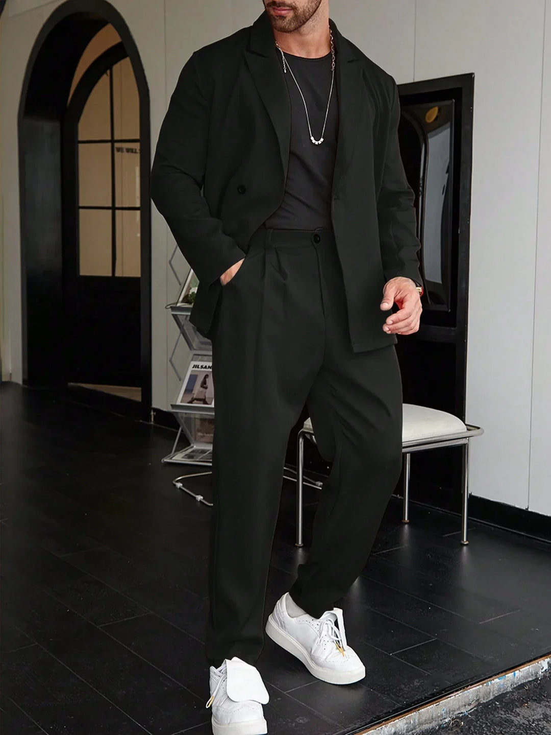 Herrenanzug | Slim Fit 2-teilig | Einreihig & Scheitelrevers | Maßgeschneiderter Blazer & Hose