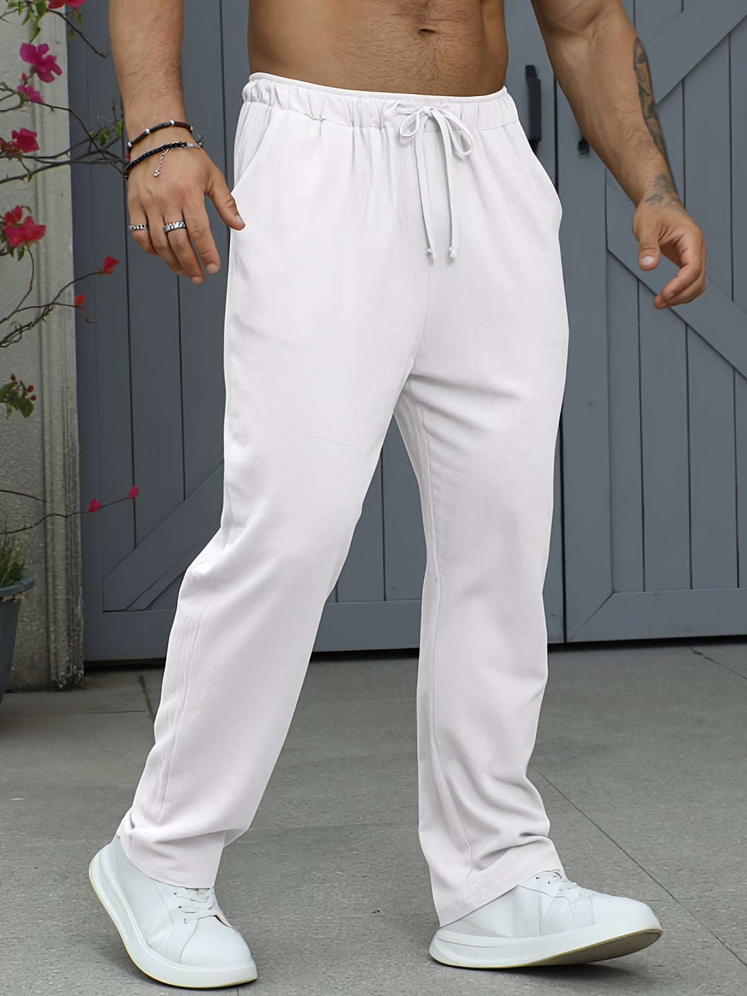 Herren-Sweatpants | Leichtes Leinen-Baumwollgewebe | Atmungsaktiv & Bequem