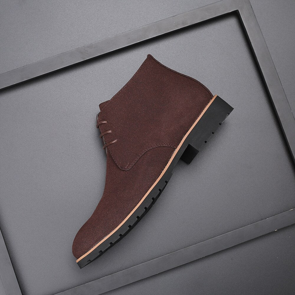 Herrenstiefel | Wildlederoptik | knöchelhoch & lässig raffiniert | rutschfeste Sohle