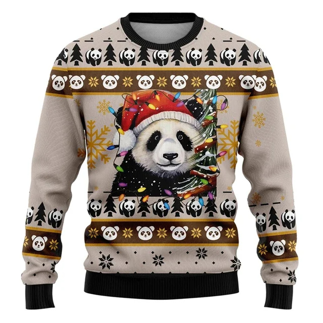 Festlicher Weihnachtspulli mit Eisbär und Lichterketten-Design | Morris