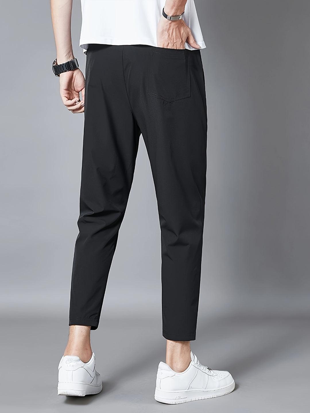 Herrenhosen | Leichtes Polyester | Atmungsaktiv & Stretch | Kordelzug am Bund