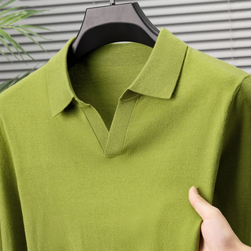 Hochwertiges, luxuriöses Herren-Poloshirt aus Wolle für vielseitige Eleganz und zeitlosen Stil | Beau