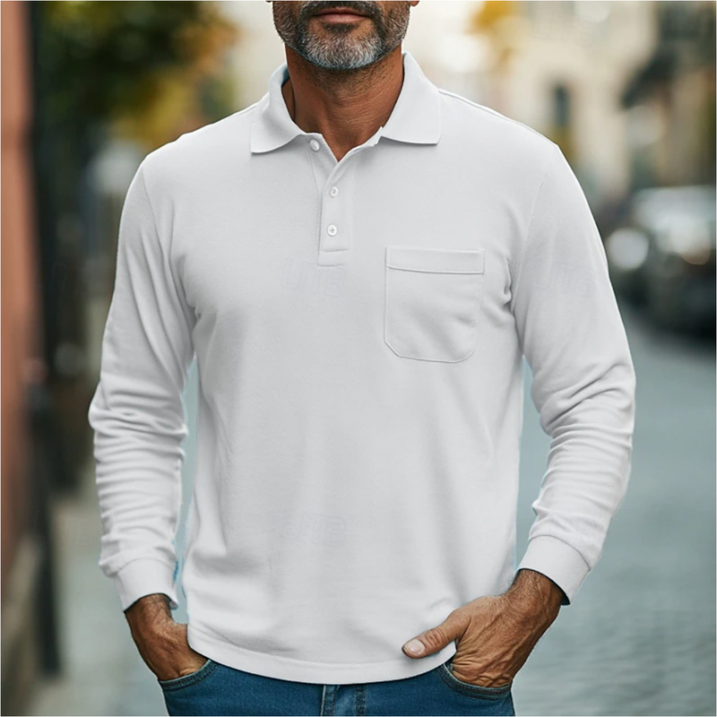 Modernes und bequemes Herren-Langarm-Poloshirt mit klassischem Design | Max