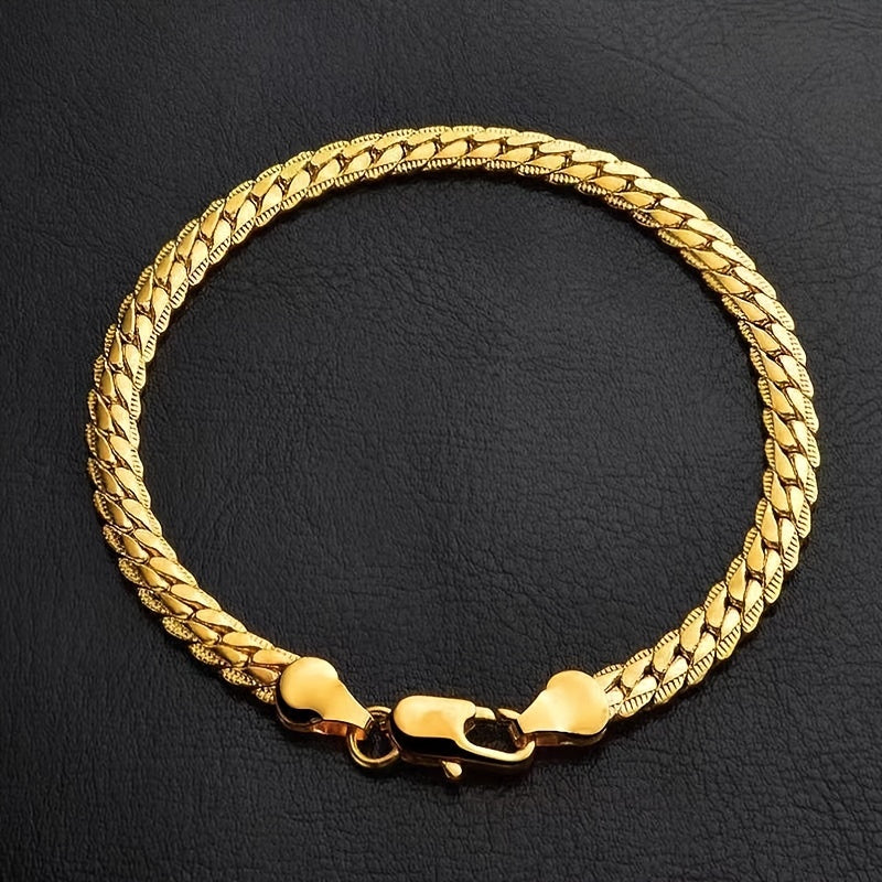 Herrenarmband | Vergoldetes Gold | Trendiges & schlichtes Design | Kupfer