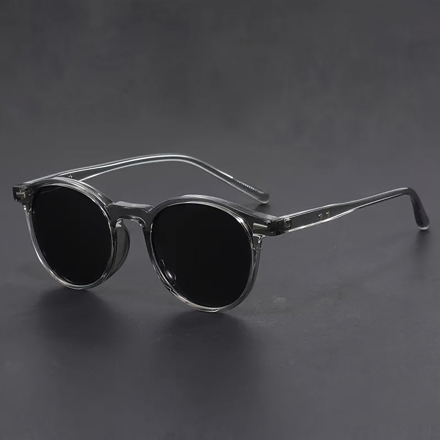 Herren-Sonnenbrille | Leichtes rundes Gestell | Retro-Schildpatt-Design | Streetstyle & Casual