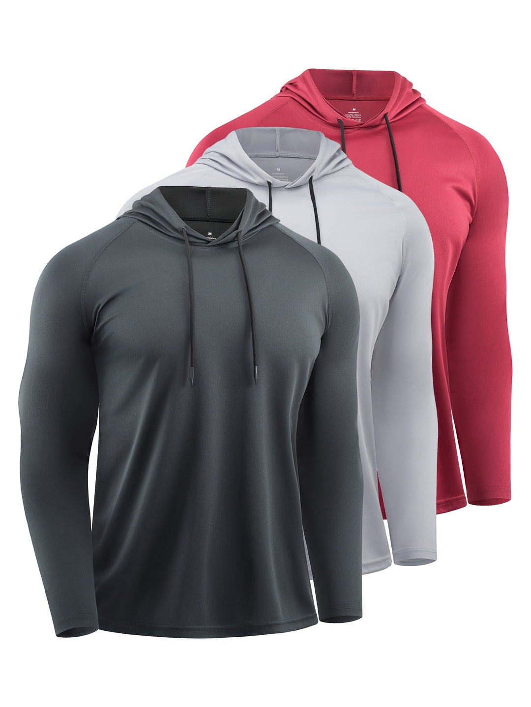 Herren-Kapuzenpullover (3er-Pack) | Schnell trocknend & atmungsaktiv | Sportlicher Stil mit Kapuze | Polyester