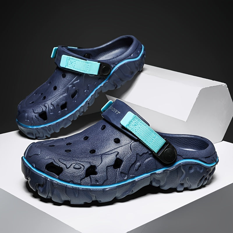 Herren-Hausschuhe | Atmungsaktiv & Leichtgewichtig | Weiche Sohle & Loch-Design | Rutschfeste Strandschuhe