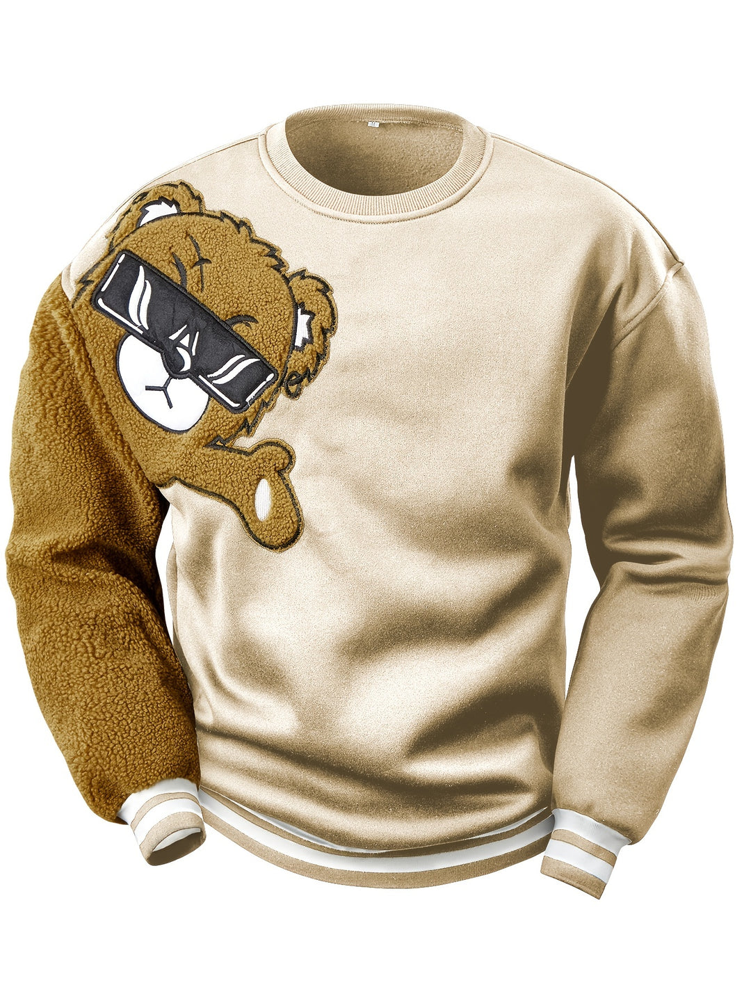 Herren Pullover | Teddybär Design | Lose Passform | Rundhalsausschnitt & lange Ärmel