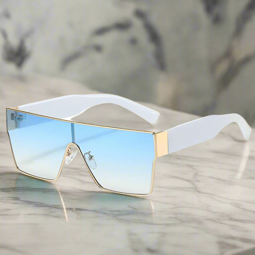Herren-Sonnenbrille | Übergroßes Schild-Design | UV400 & Kratzfest | Leicht & Stabil