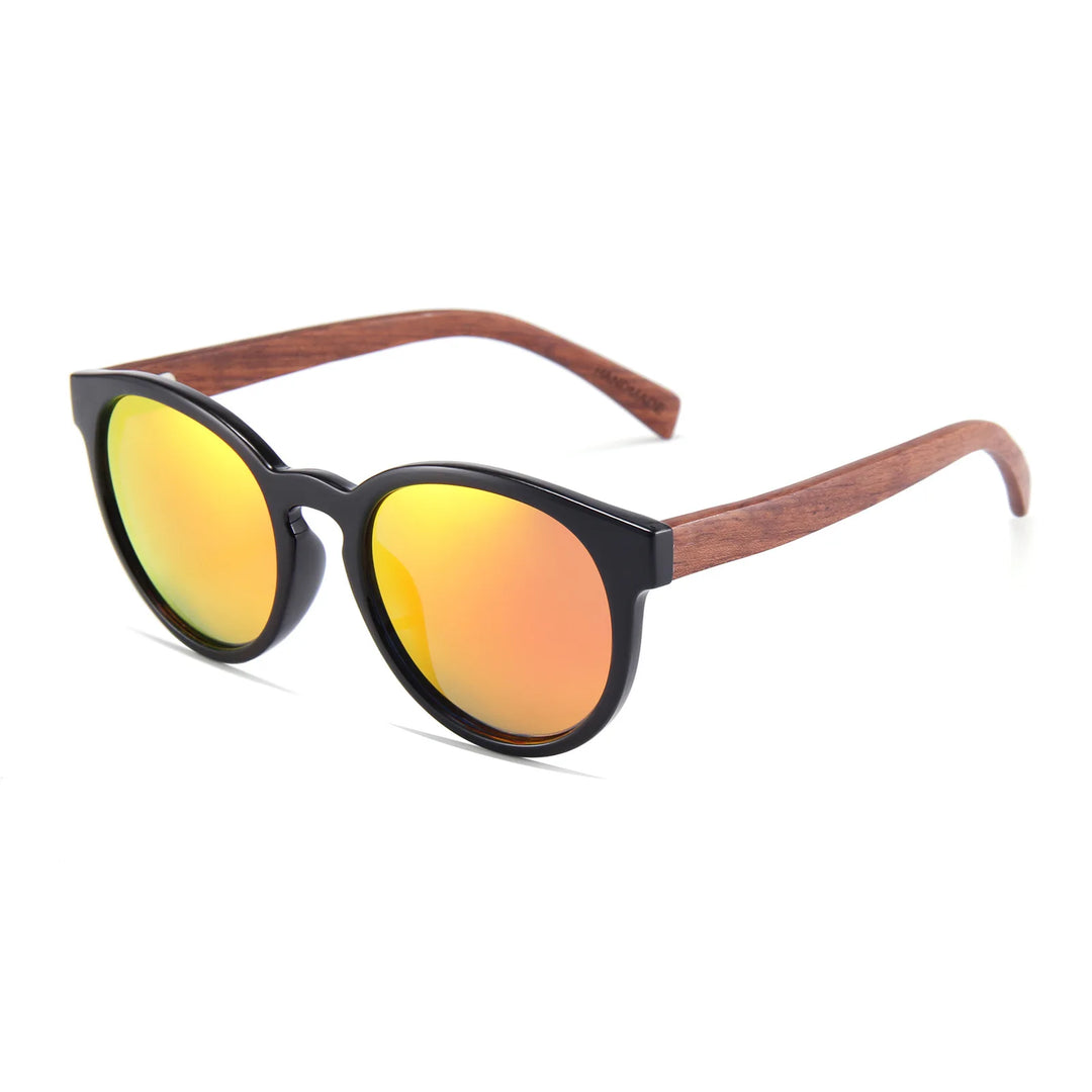 Herren-Sonnenbrille | Polarisiert & UV400 | Bambusbeine & Vintage-Design | Federscharniere