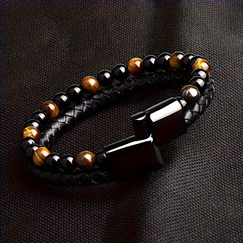 Herrenarmband | Doppellagiges Kunstleder | Modern & Stylisch