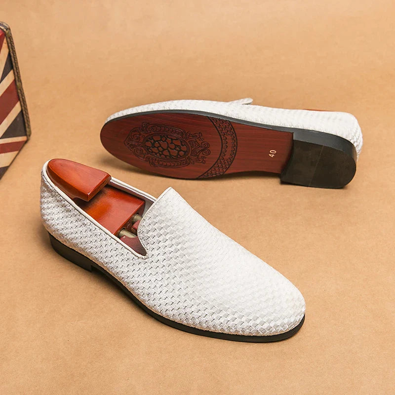 Herren Loafers | Gewebter Samt | Handgefertigt & Bequem | Anzugschuh