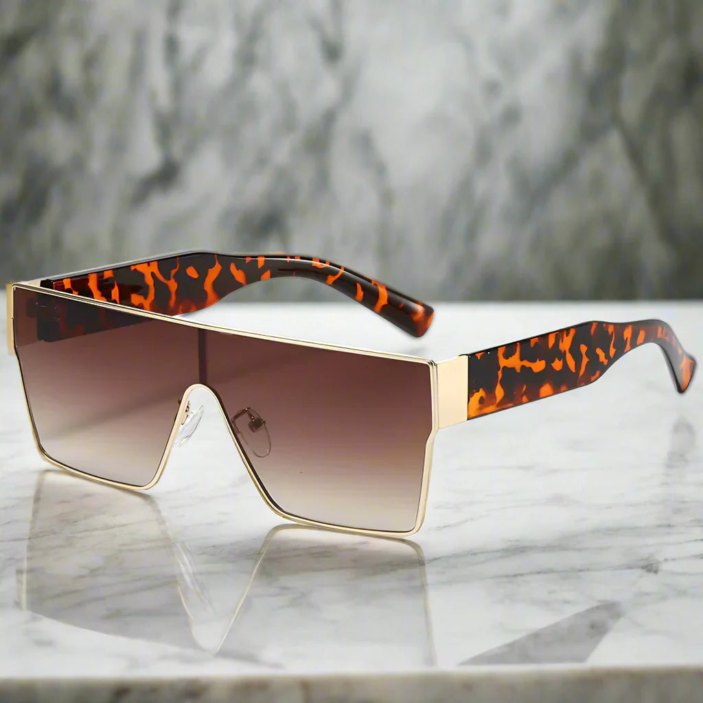 Herren-Sonnenbrille | Übergroßes Schild-Design | UV400 & Kratzfest | Leicht & Stabil