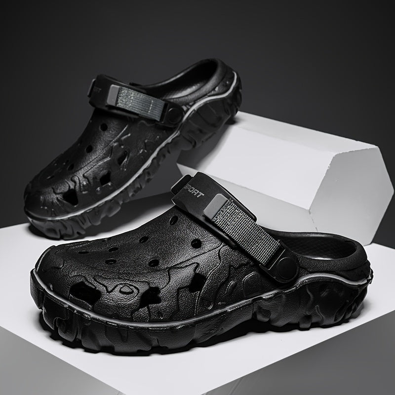 Herren-Hausschuhe | Atmungsaktiv & Leichtgewichtig | Weiche Sohle & Loch-Design | Rutschfeste Strandschuhe