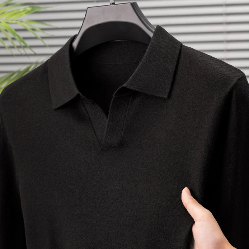 Hochwertiges, luxuriöses Herren-Poloshirt aus Wolle für vielseitige Eleganz und zeitlosen Stil | Beau