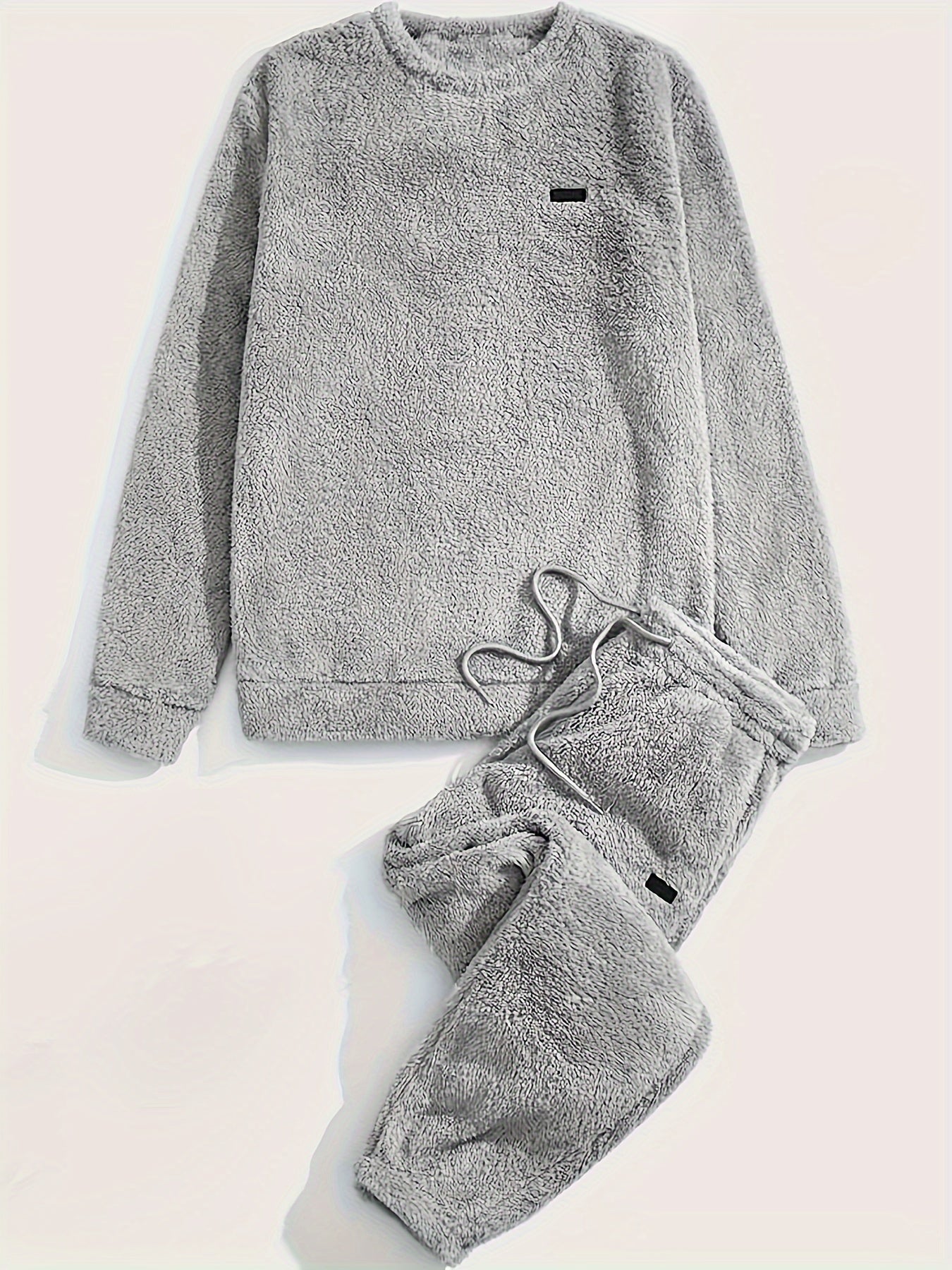 Herren-Winter-Set | Plüsch-Sweatshirt & Kordelzug-Hose | Warm & bequem