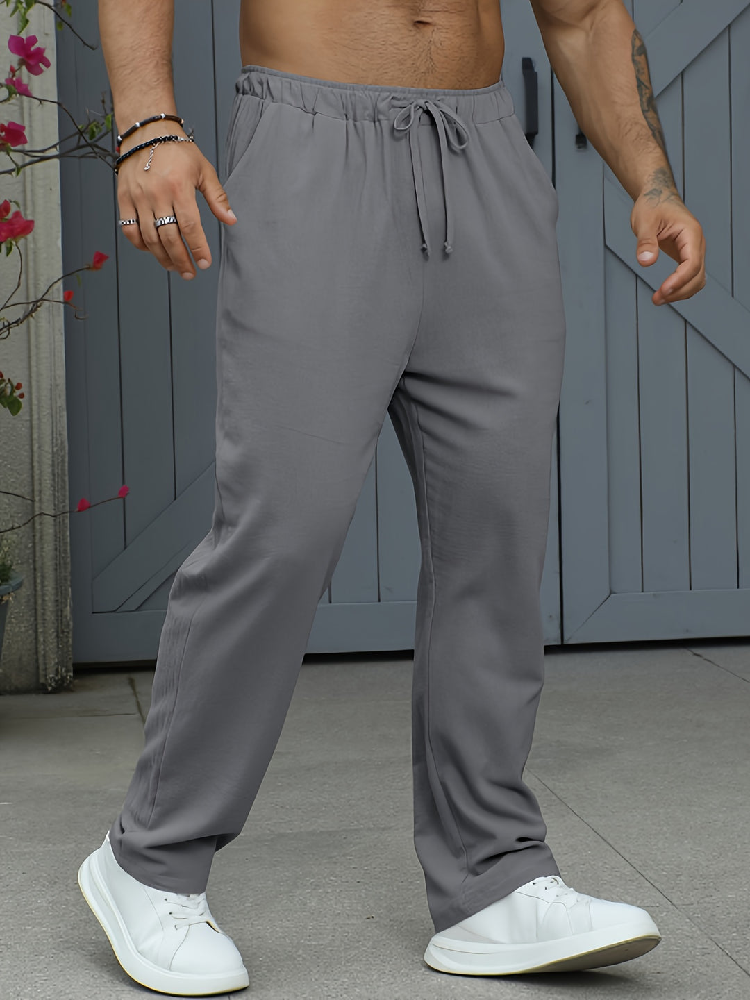 Herren-Sweatpants | Leichtes Leinen-Baumwollgewebe | Atmungsaktiv & Bequem