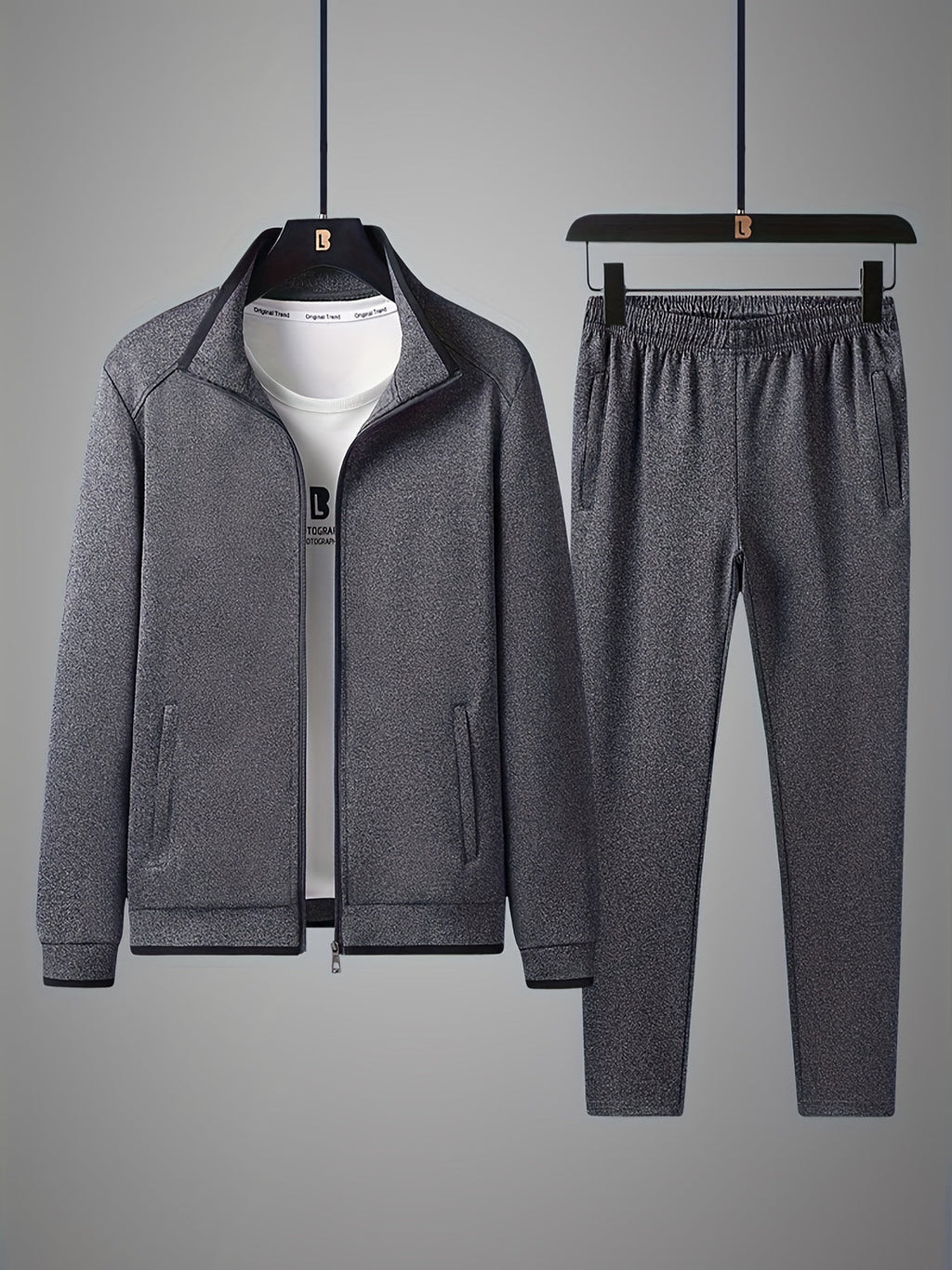 Herren-Sportbekleidungsset | Trendy & Bequem | Zip-Up Jacke & Jogger | Frühling & Herbst