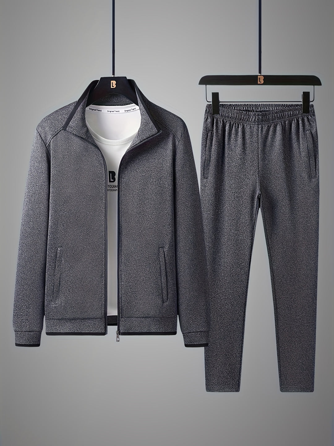 Herren-Sportbekleidungsset | Trendy & Bequem | Zip-Up Jacke & Jogger | Frühling & Herbst