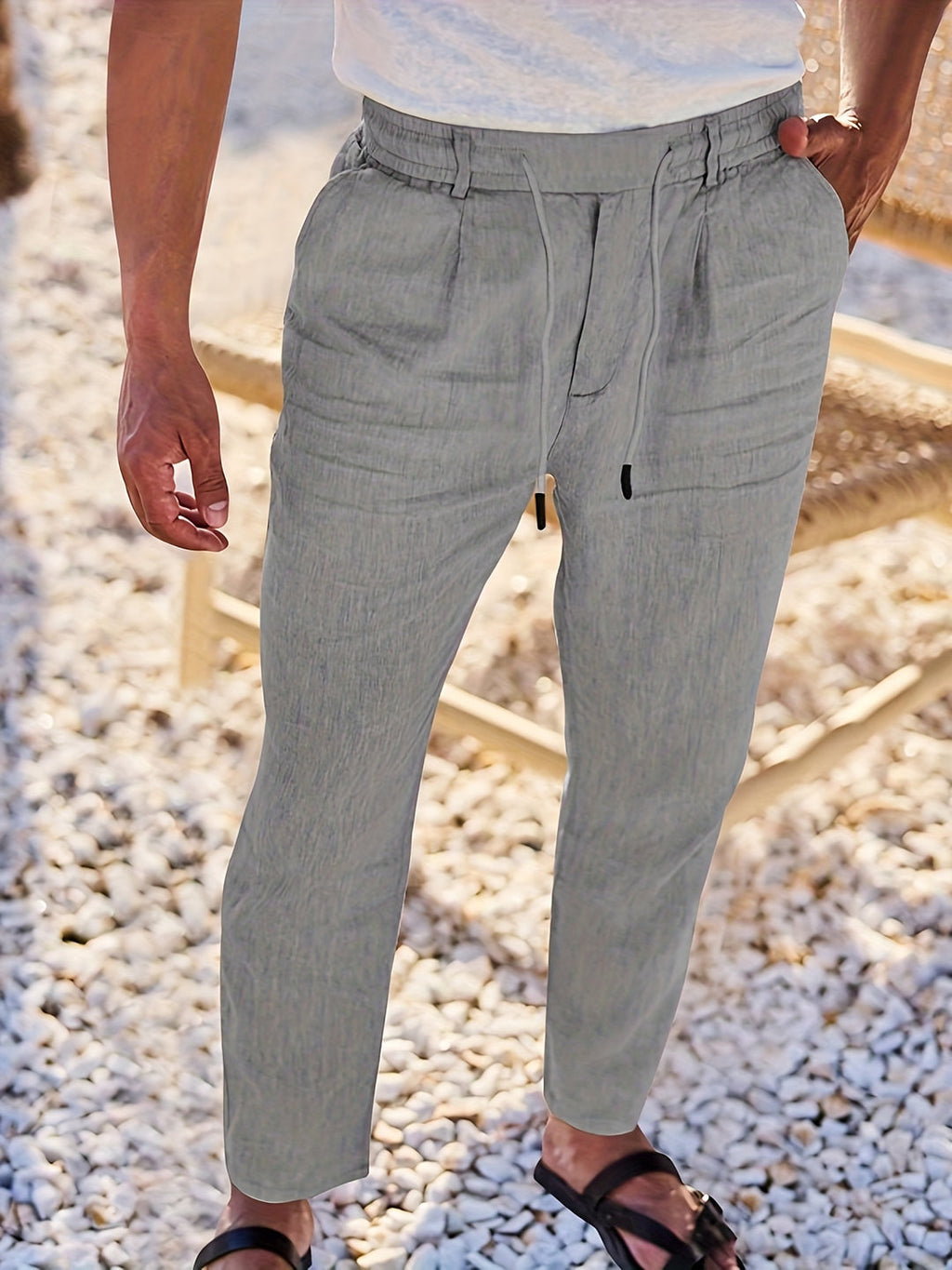 Raffinierte Slim-Fit Herrenhose mit verstellbarem Bund mit Kordelzug für ultimativen Komfort | Gijs