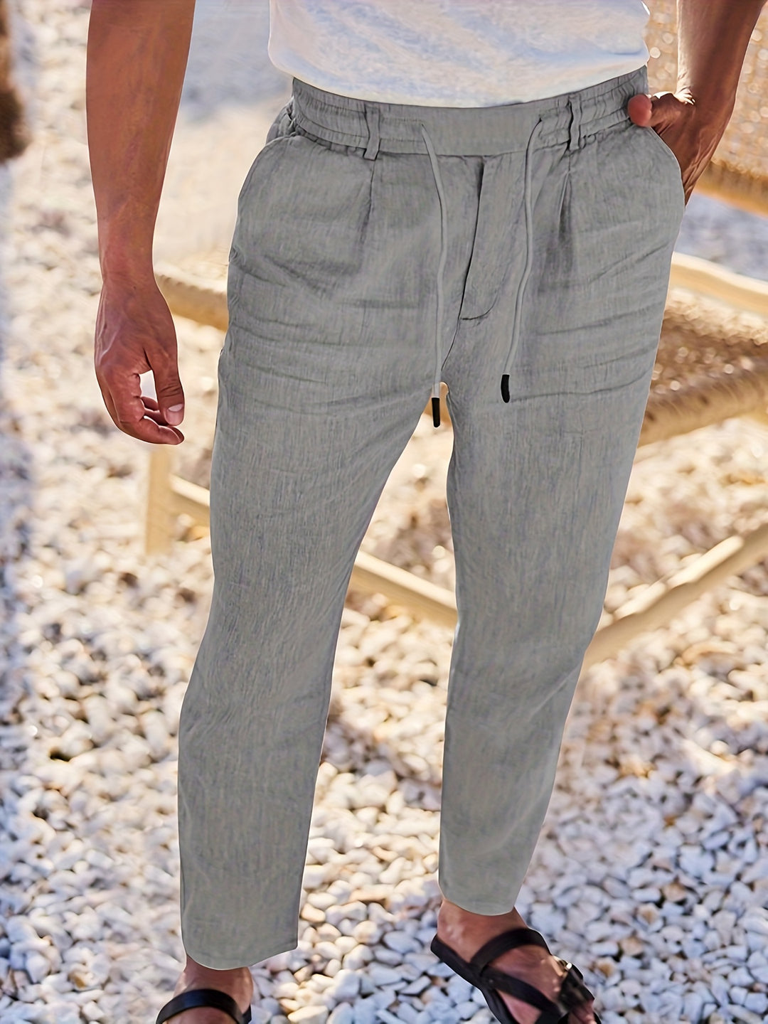 Raffinierte Slim-Fit Herrenhose mit verstellbarem Bund mit Kordelzug für ultimativen Komfort | Gijs