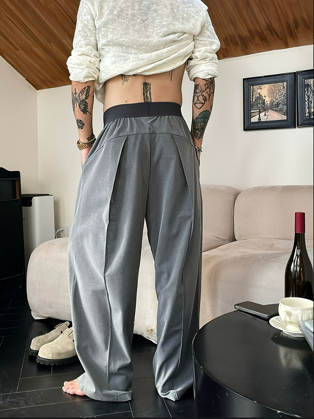 Trendige und bequeme weite Hose für Herren mit lässiger Passform und stylischem Look | Fedde