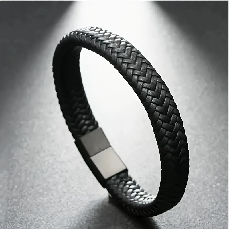 Herrenarmband | Vintage gewebtes Kunstleder | Magnetverschluss & Stylish