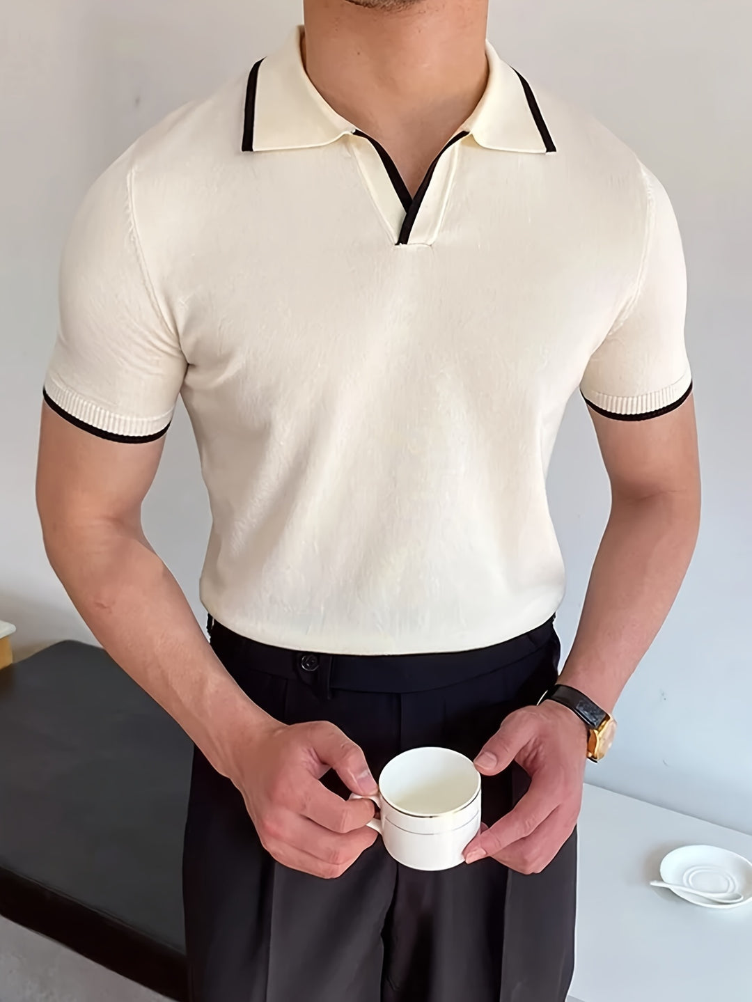 Elegantes und atmungsaktives Herren-Kurzarm-Poloshirt mit komfortablem Stretch | Valentine