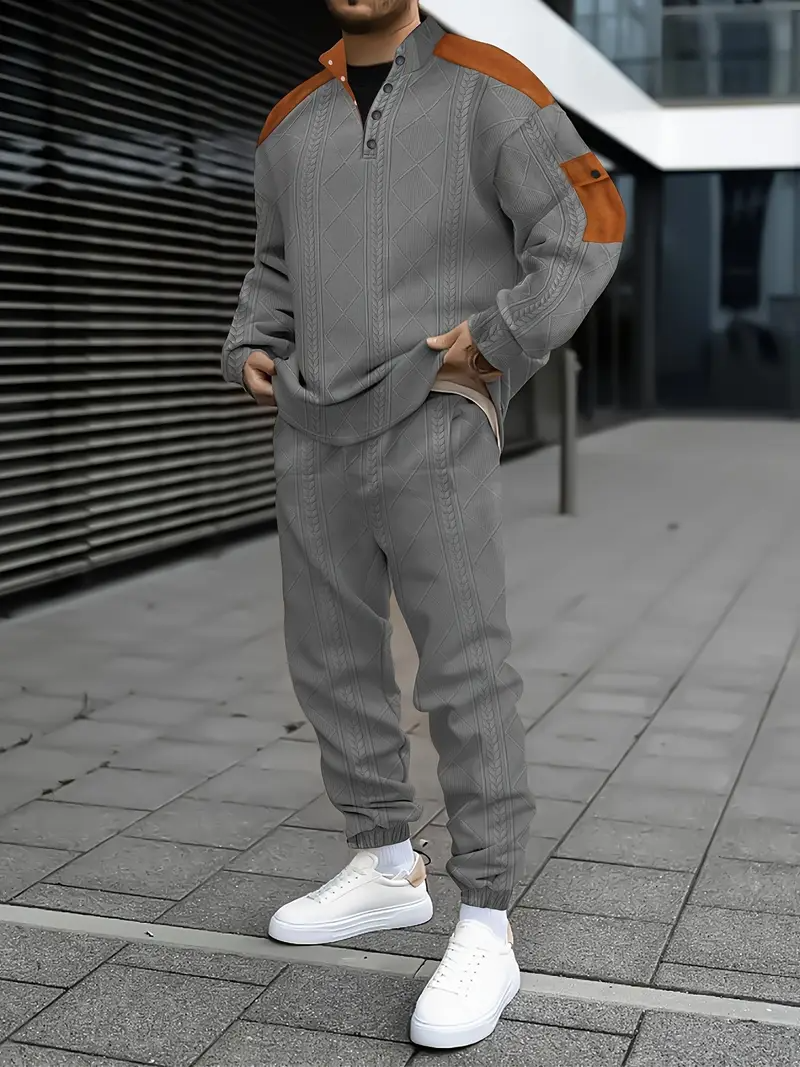 Herrenanzug | Trendy & Vielseitig | Colorblock Design & Atmungsaktiv | Sportliche Passform