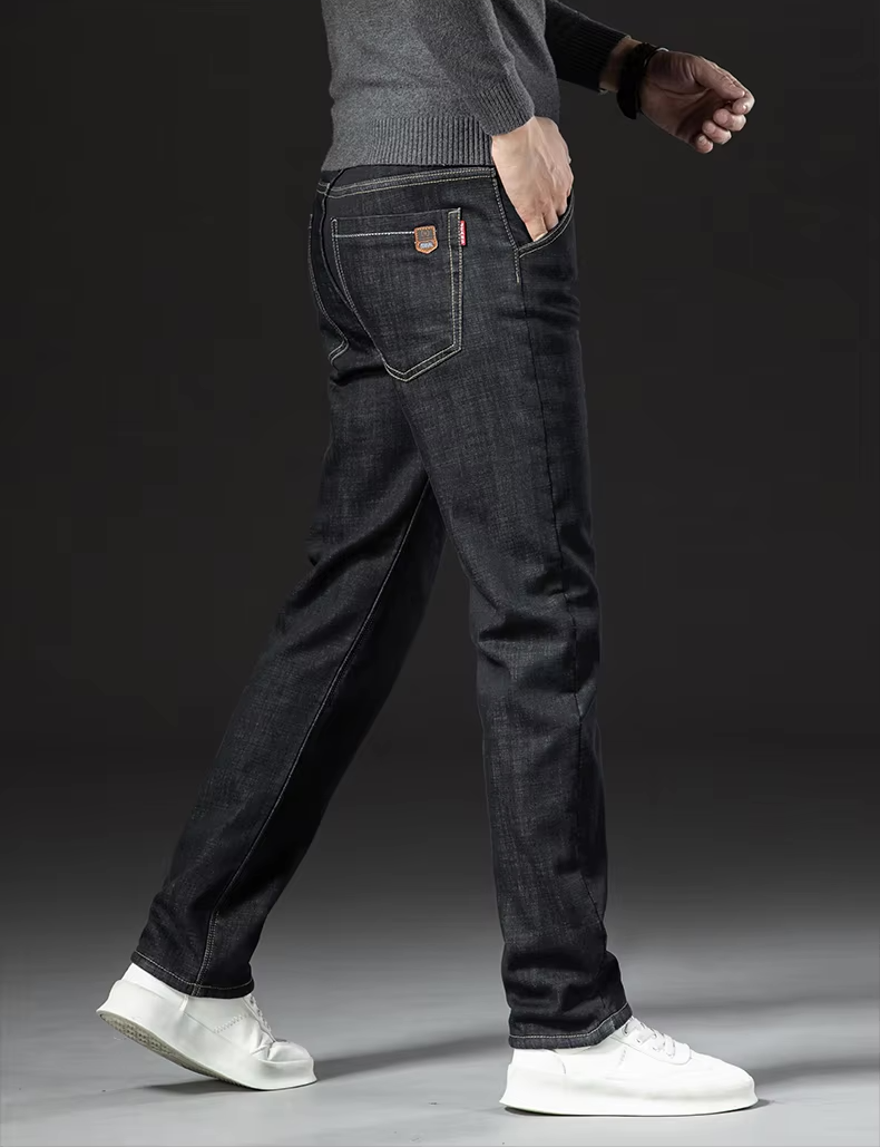 Stylische Denim-Jeans mit Fleece-Futter für Männer mit überlegener Wärme und Komfort | Rich