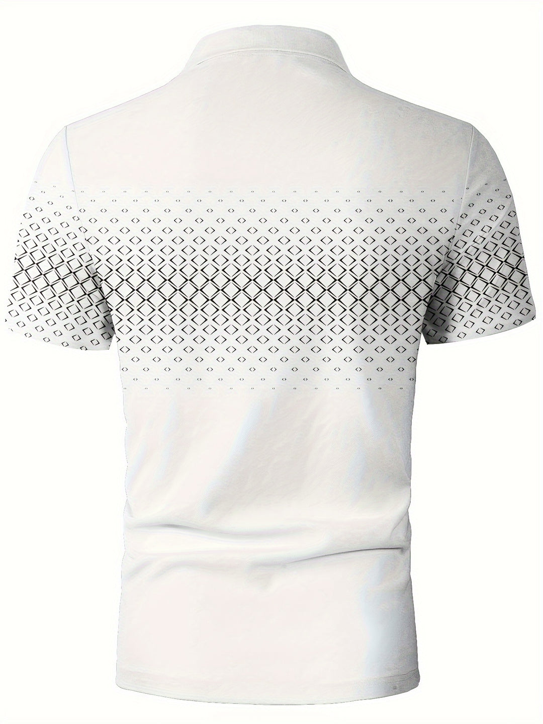 Herren-Poloshirt | Schwarzer Diamant-Print | Lässig & Bequem | Stretch-Gewebe