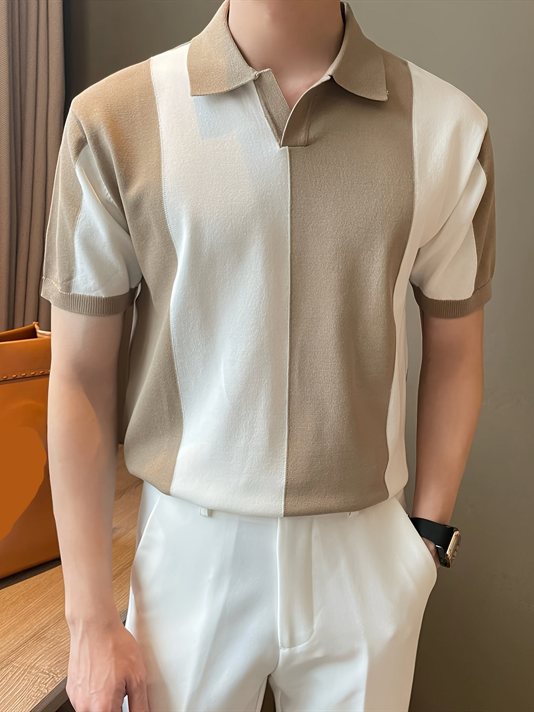 Stylisches Herren-Farbblock-Poloshirt mit atmungsaktivem Komfort und sportlicher Eleganz | Olivier