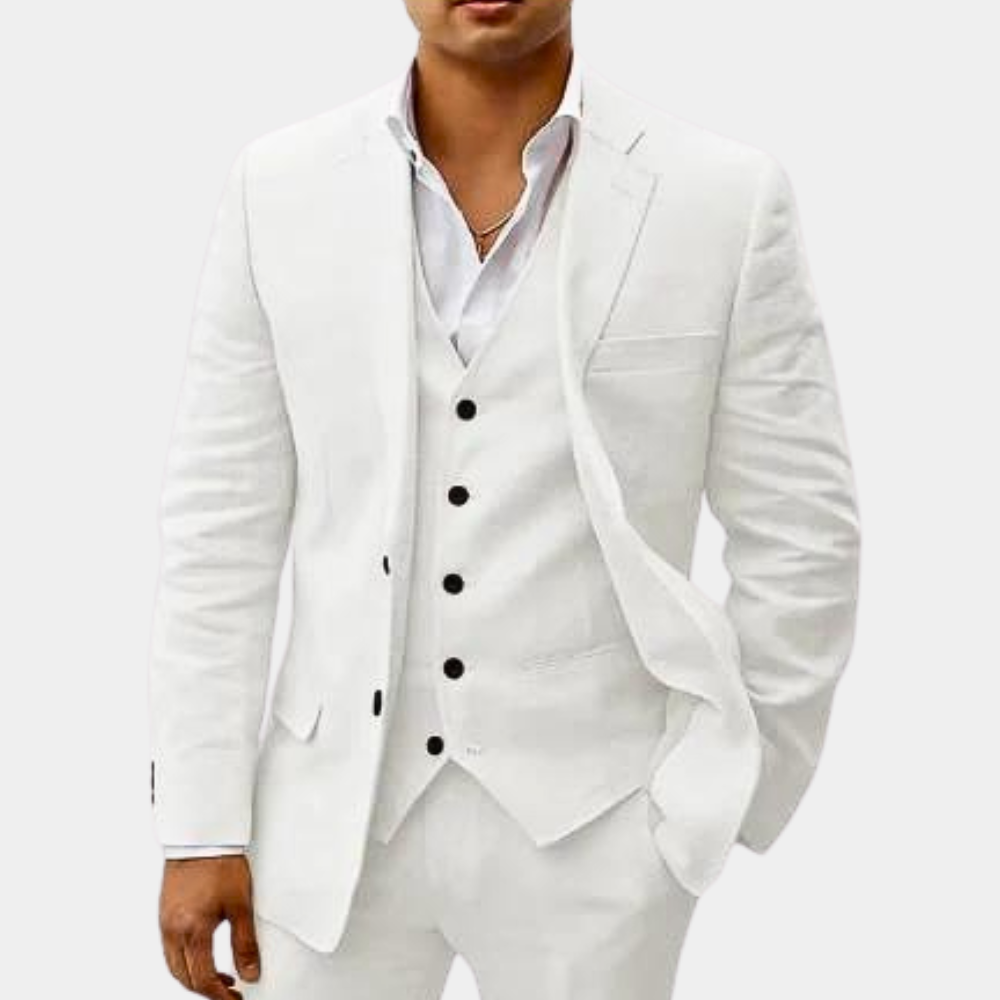 Herren Leinenanzug | 3-teilig | Klassisch & Atmungsaktiv | Hochzeit & Sommerlook